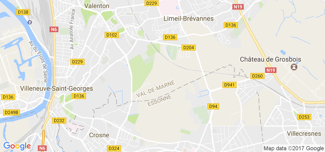 map de la ville de Limeil-Brévannes