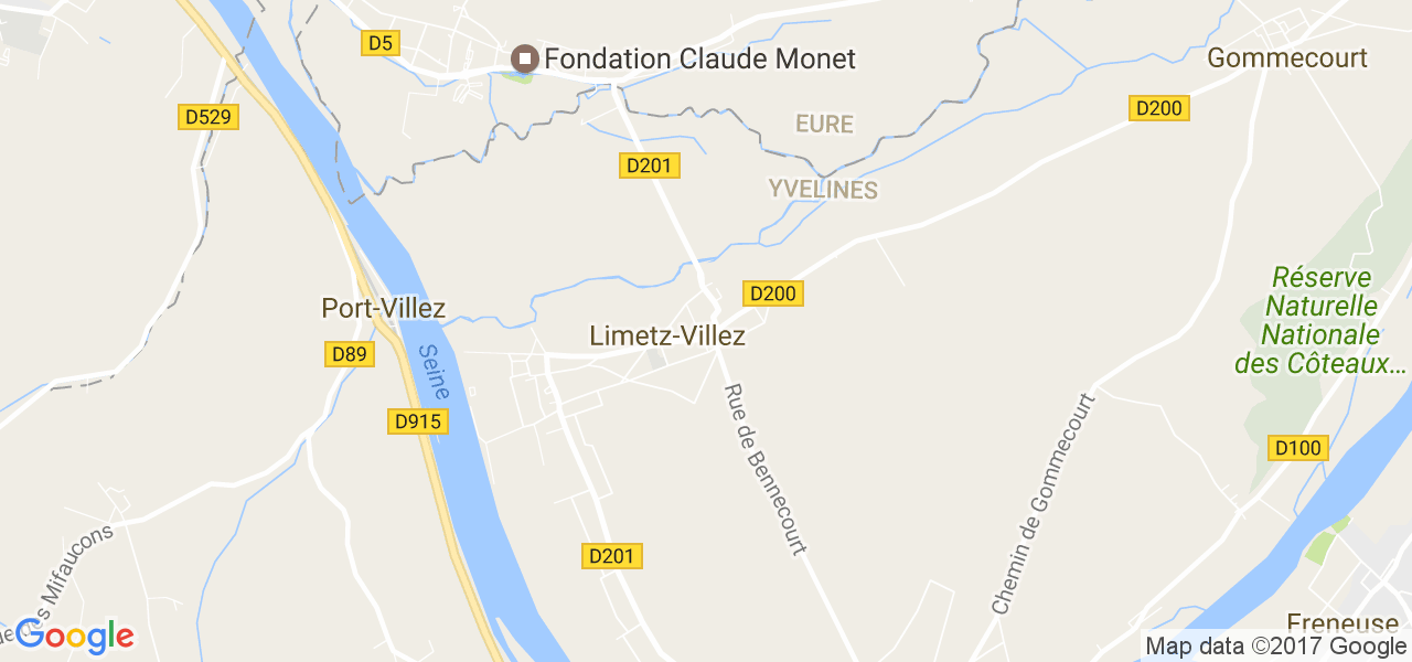 map de la ville de Limetz-Villez