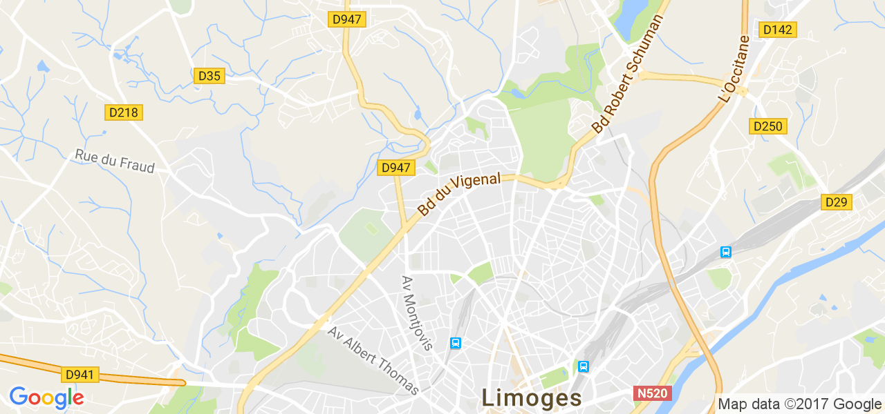 map de la ville de Limoges