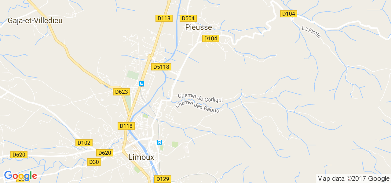 map de la ville de Limoux