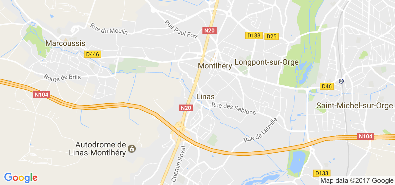 map de la ville de Linas