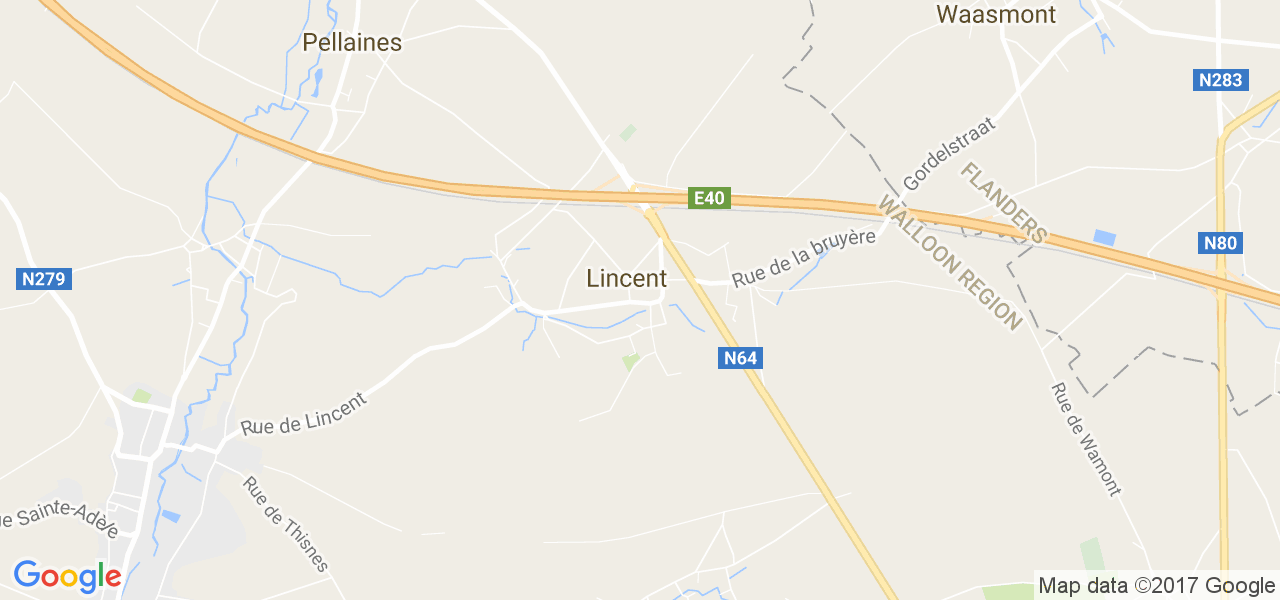 map de la ville de Lincent