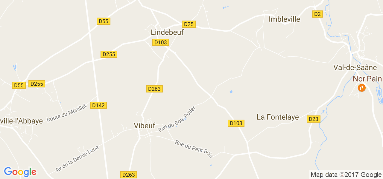 map de la ville de Lindebeuf