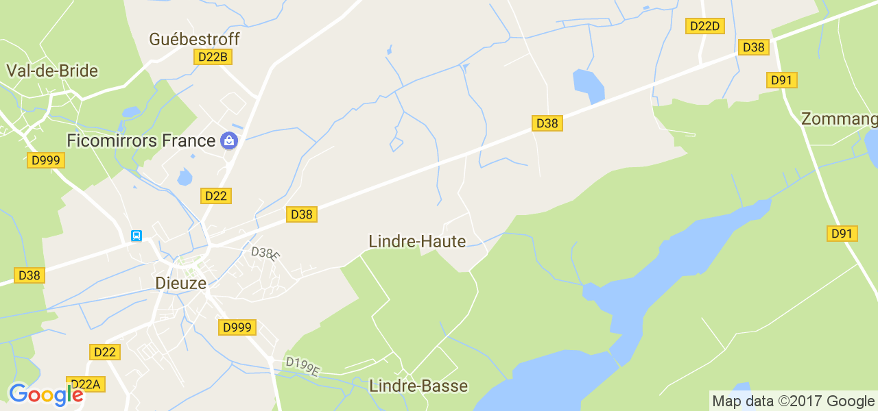 map de la ville de Lindre-Haute