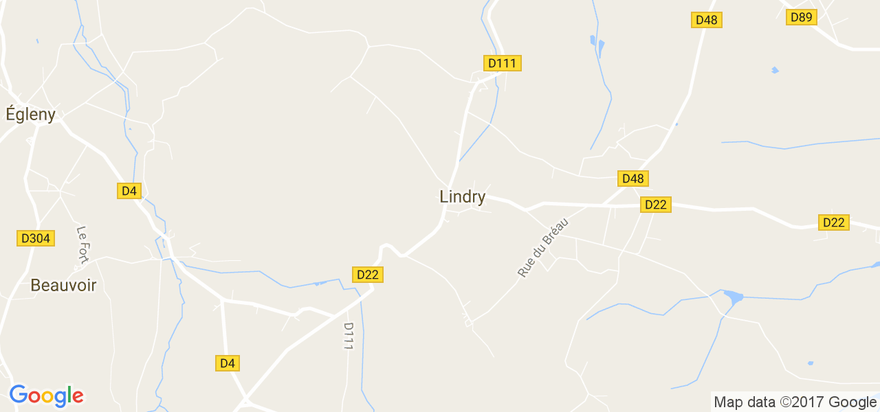 map de la ville de Lindry