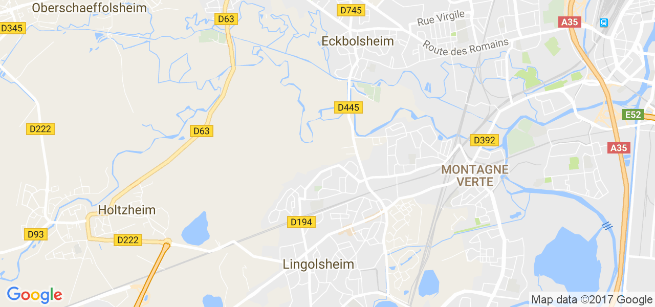 map de la ville de Lingolsheim