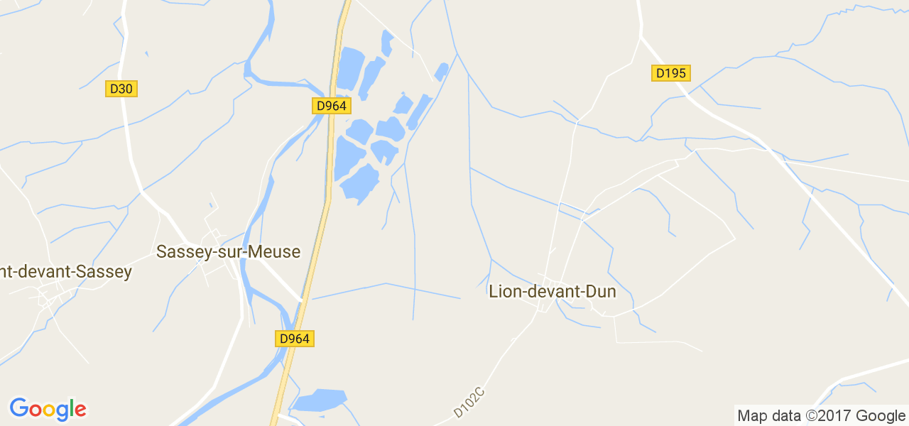 map de la ville de Lion-devant-Dun