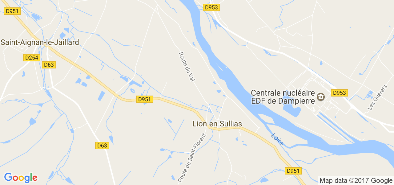 map de la ville de Lion-en-Sullias