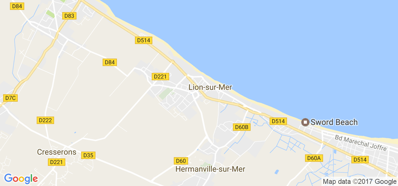 map de la ville de Lion-sur-Mer