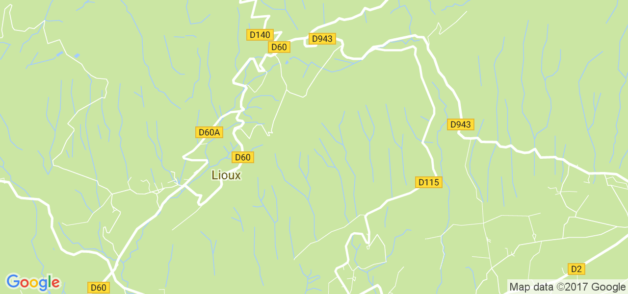 map de la ville de Lioux