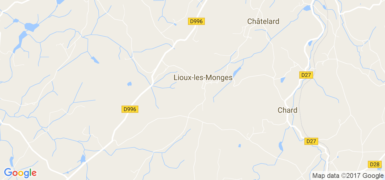 map de la ville de Lioux-les-Monges