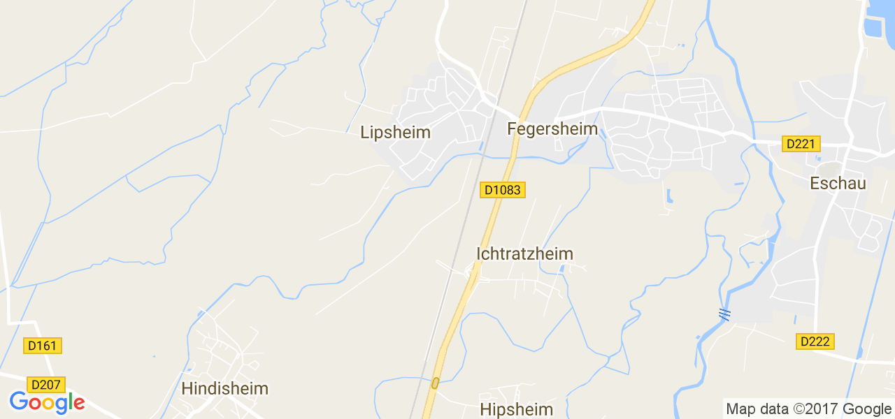 map de la ville de Lipsheim