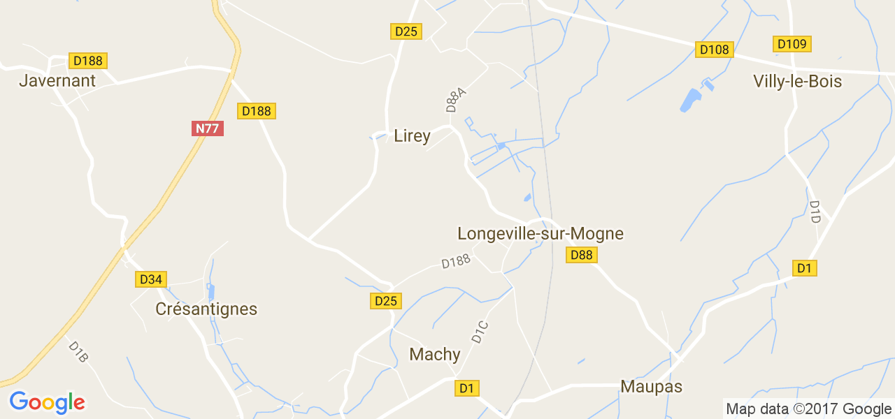 map de la ville de Lirey