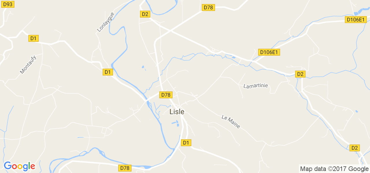 map de la ville de Lisle