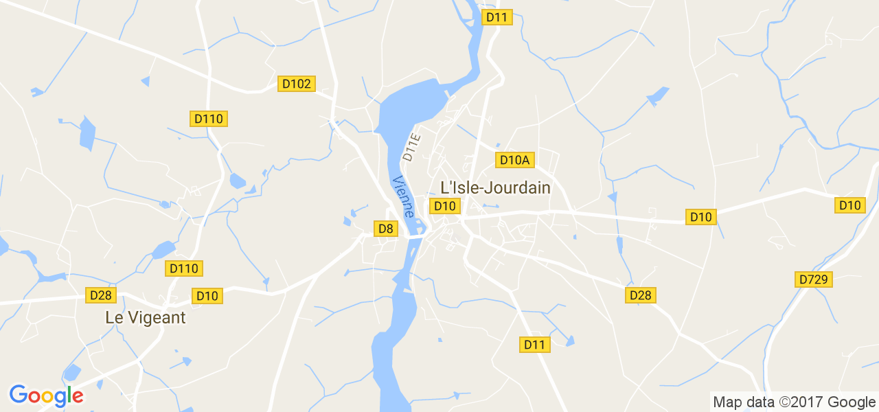 map de la ville de L'Isle-Jourdain