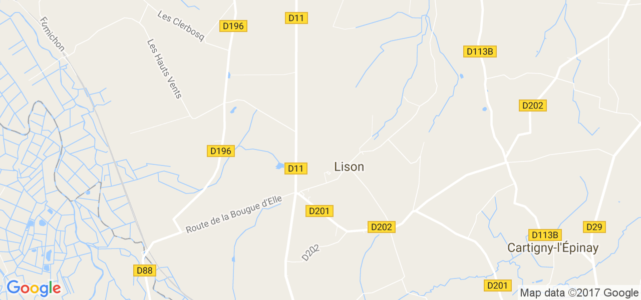 map de la ville de Lison