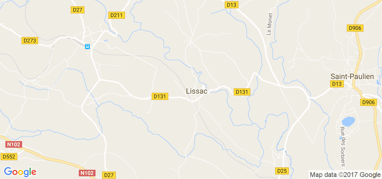 map de la ville de Lissac