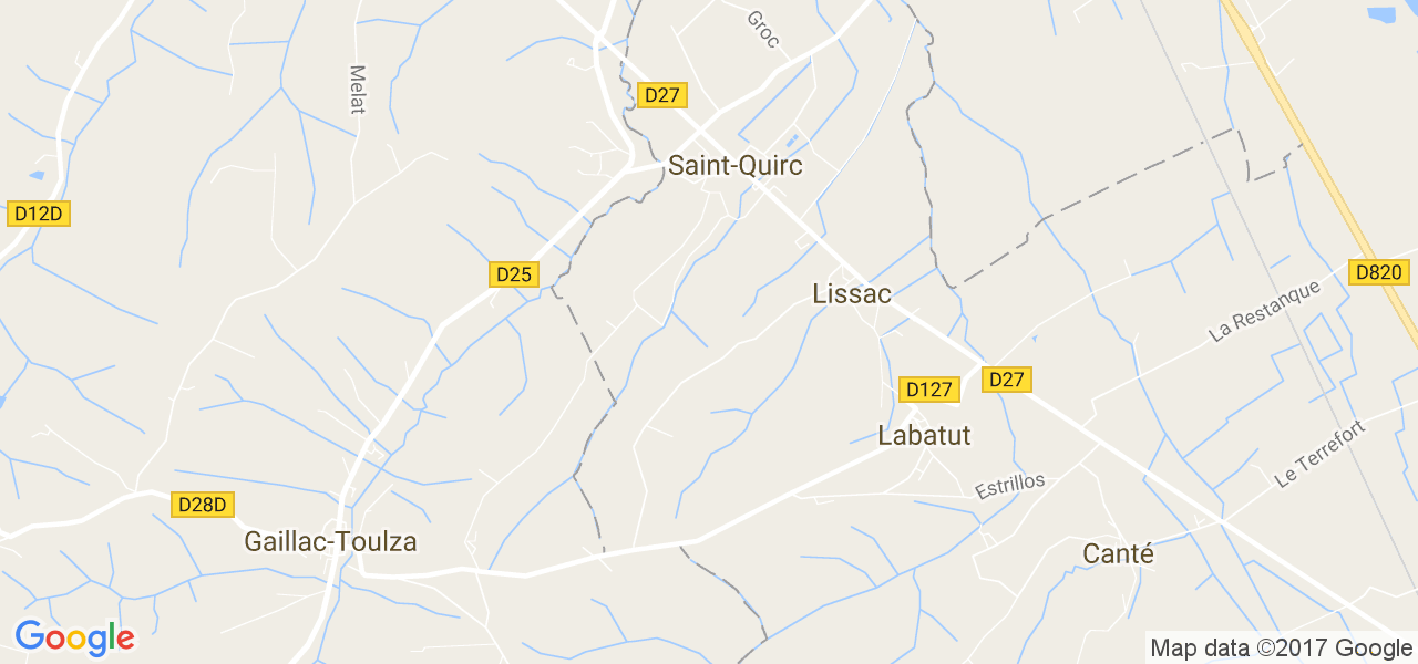 map de la ville de Lissac