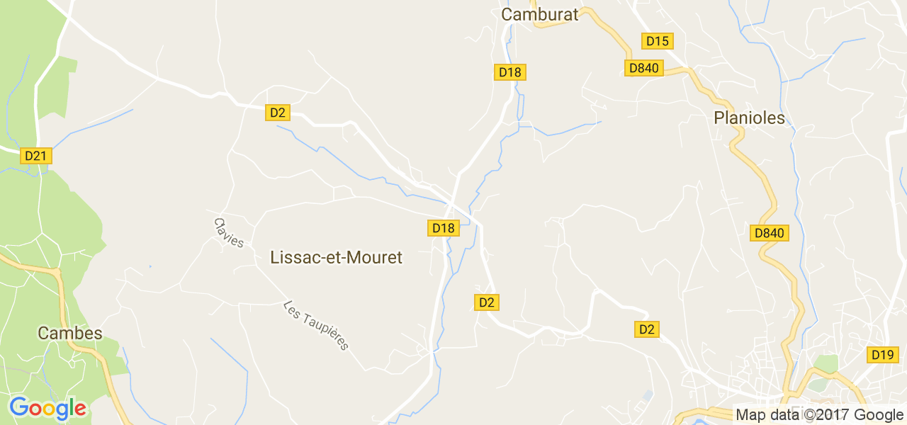 map de la ville de Lissac-et-Mouret