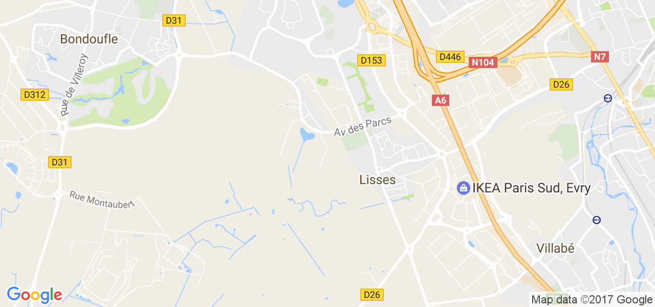 map de la ville de Lisses