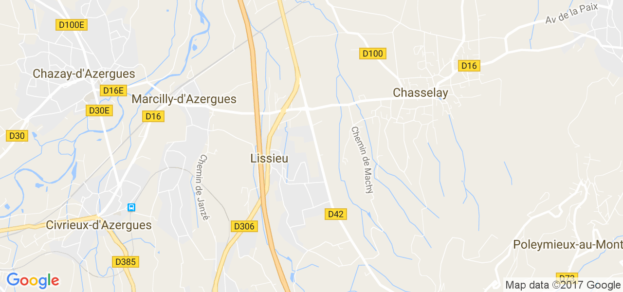 map de la ville de Lissieu