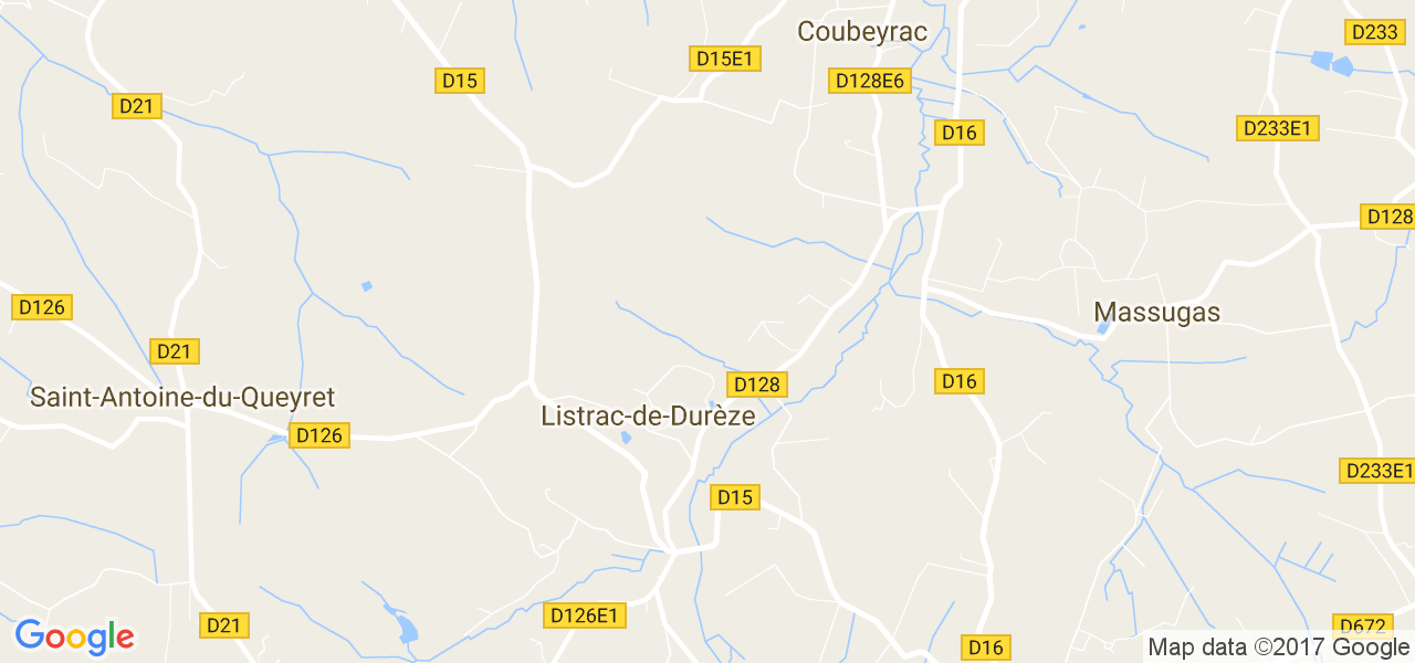 map de la ville de Listrac-de-Durèze