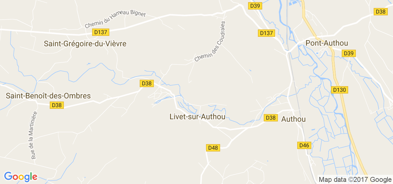 map de la ville de Livet-sur-Authou