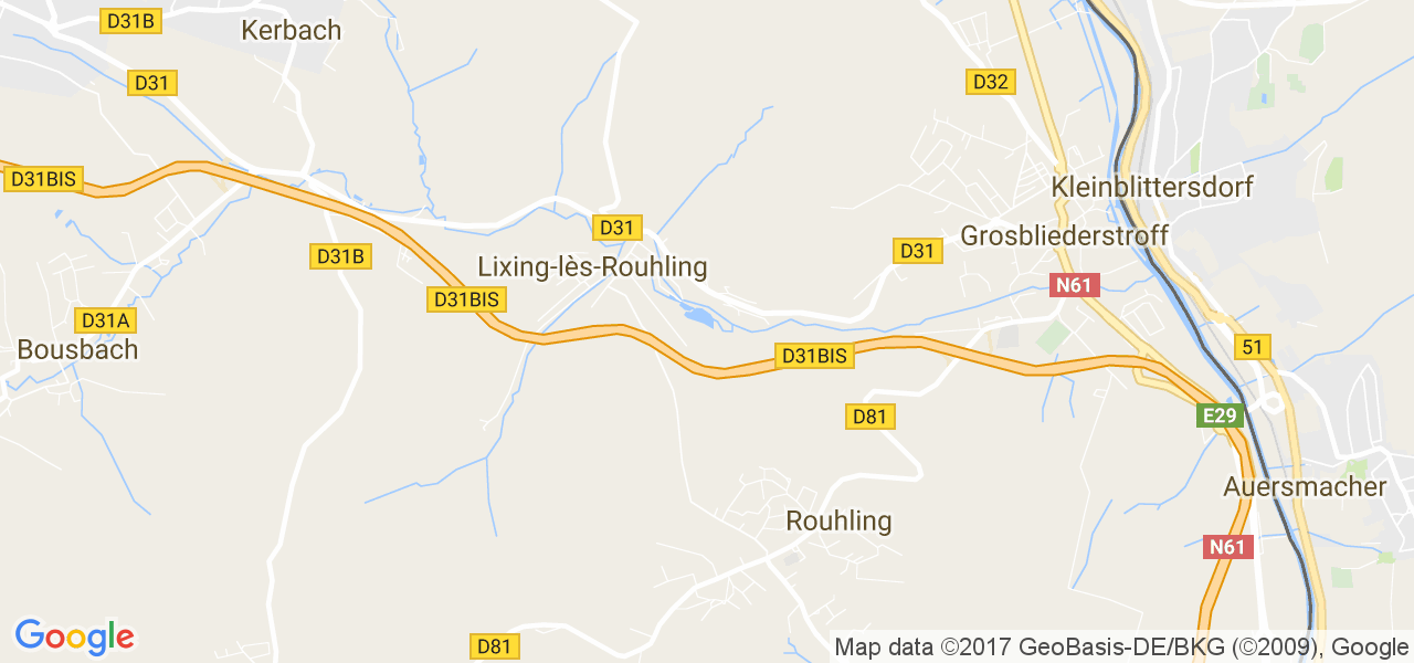 map de la ville de Lixing-lès-Rouhling