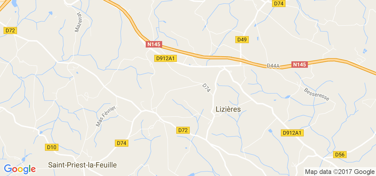 map de la ville de Lizières