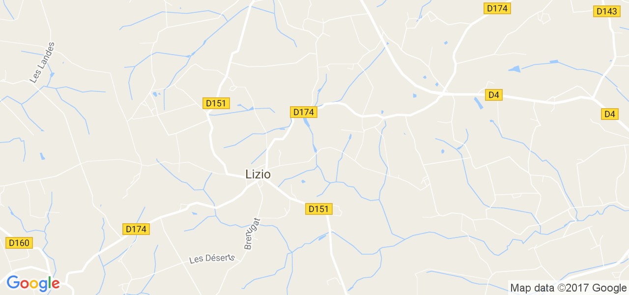 map de la ville de Lizio