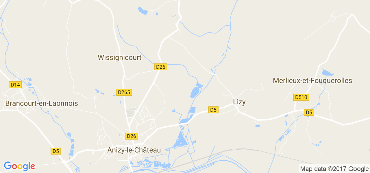 map de la ville de Lizy