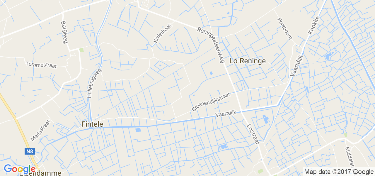 map de la ville de Lo-Reninge