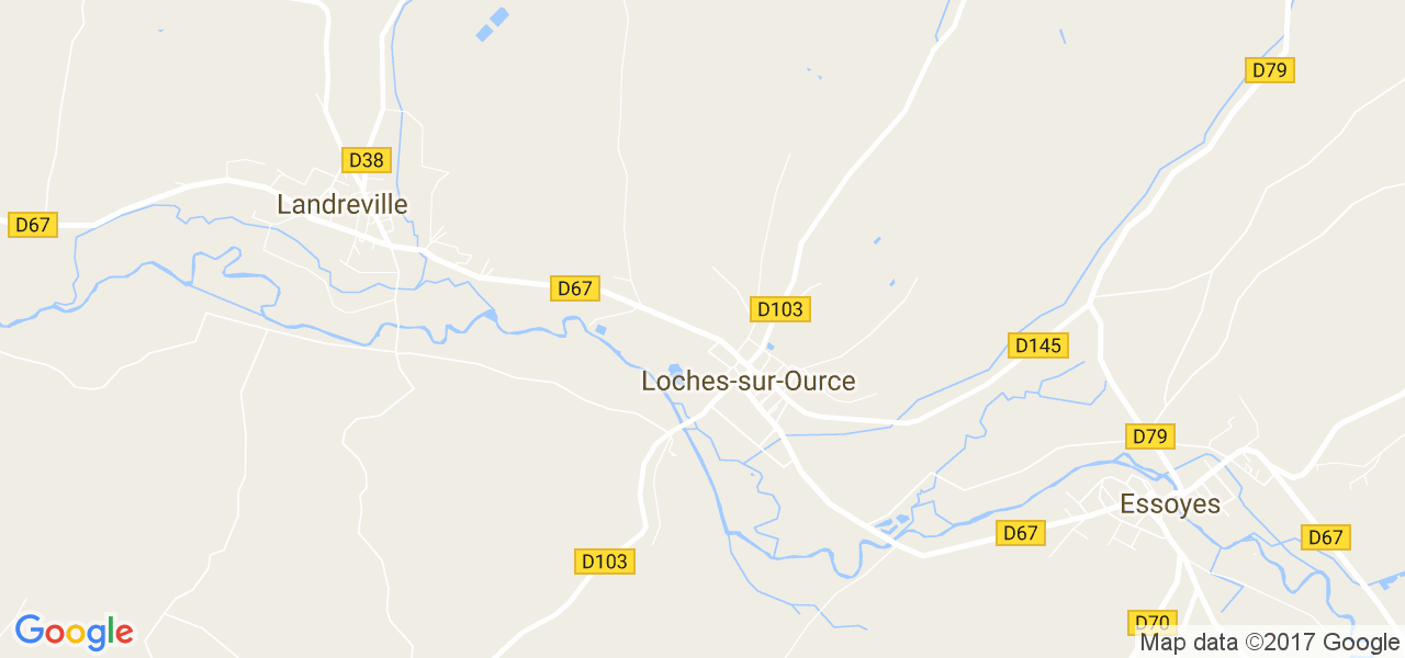 map de la ville de Loches-sur-Ource