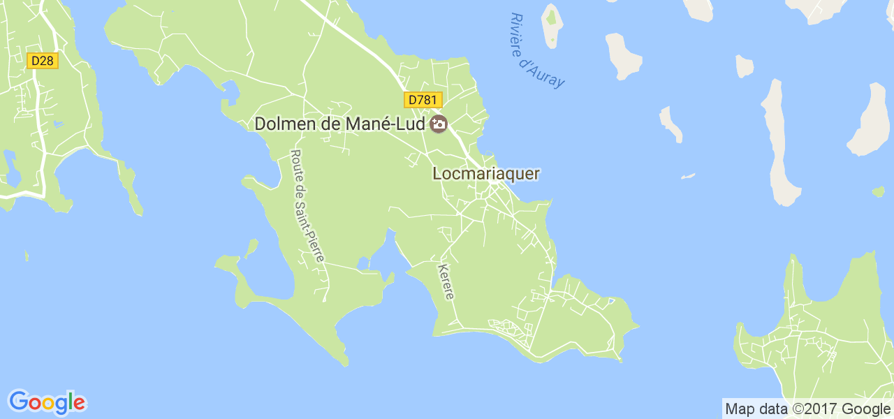 map de la ville de Locmariaquer