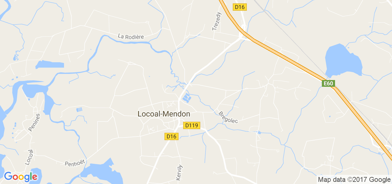 map de la ville de Locoal-Mendon