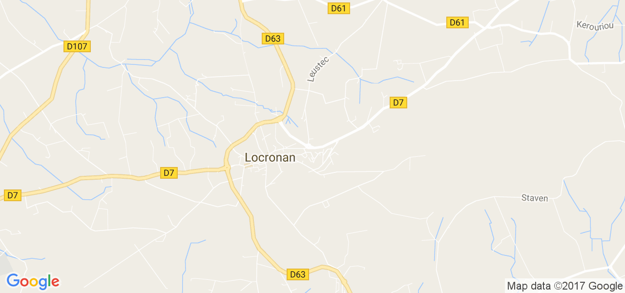 map de la ville de Locronan