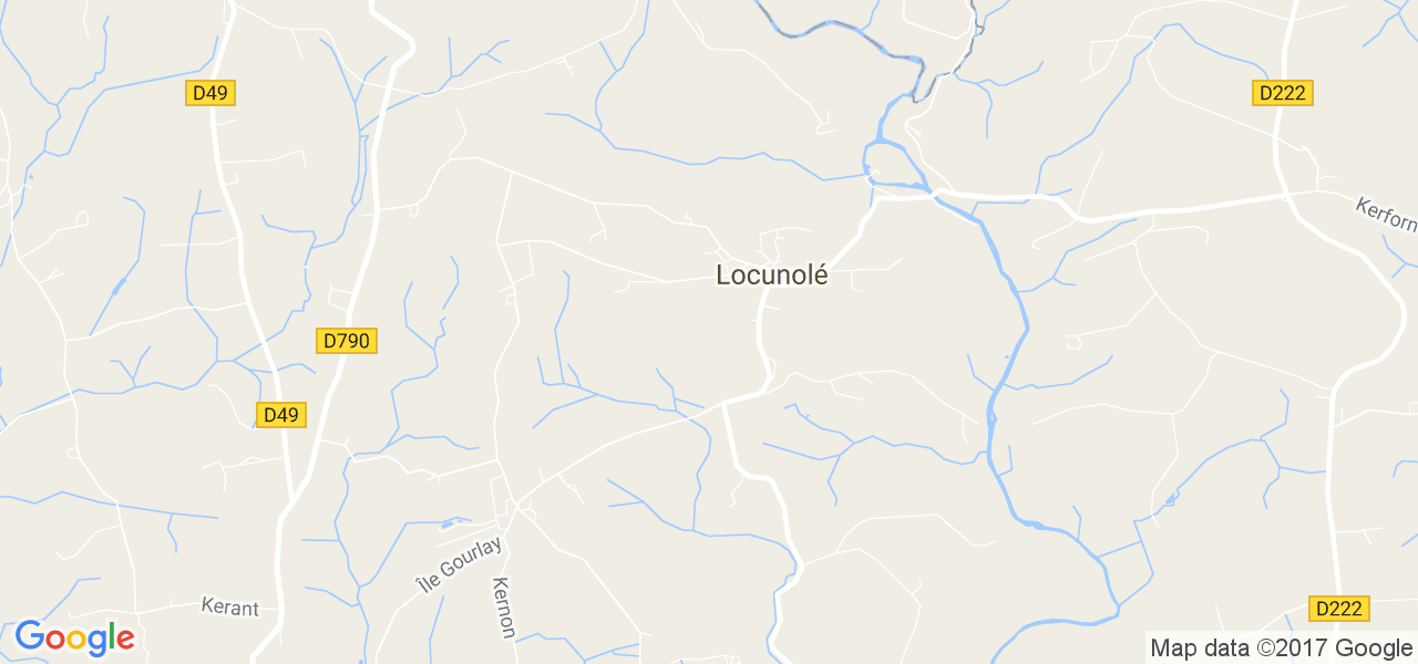 map de la ville de Locunolé