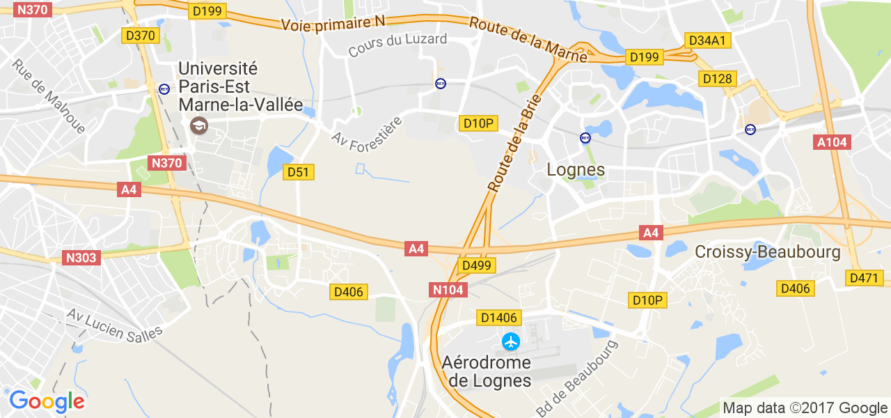 map de la ville de Lognes