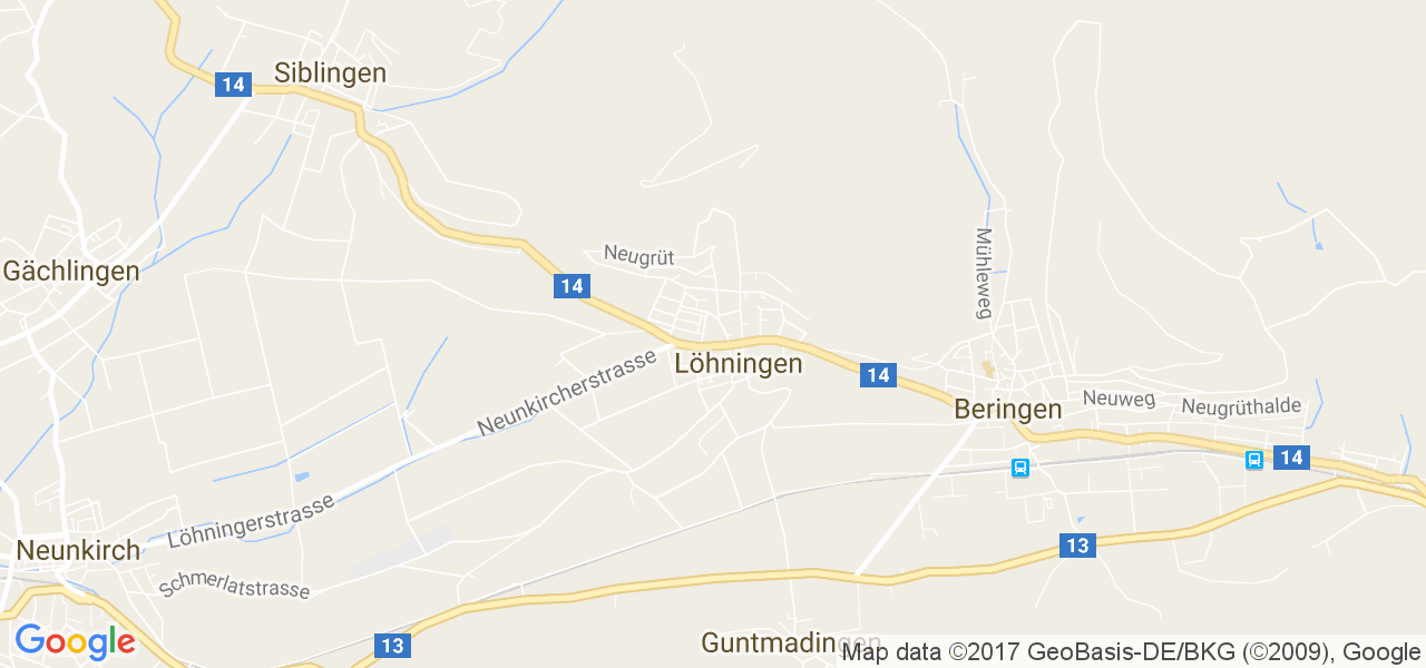 map de la ville de Löhningen