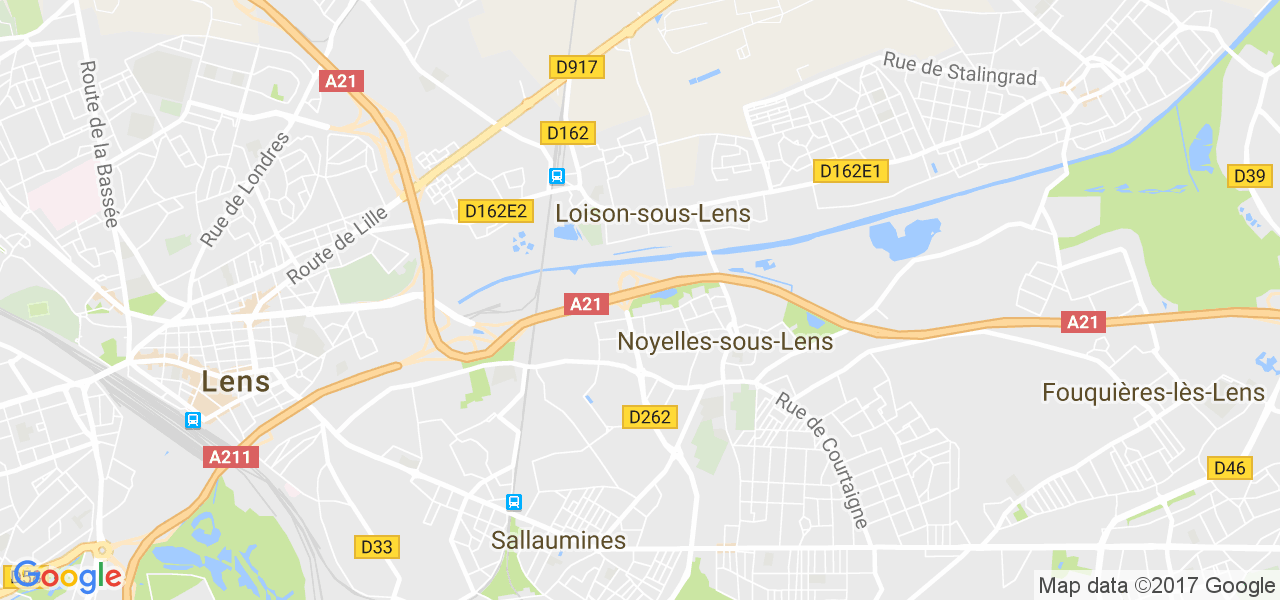 map de la ville de Loison-sous-Lens