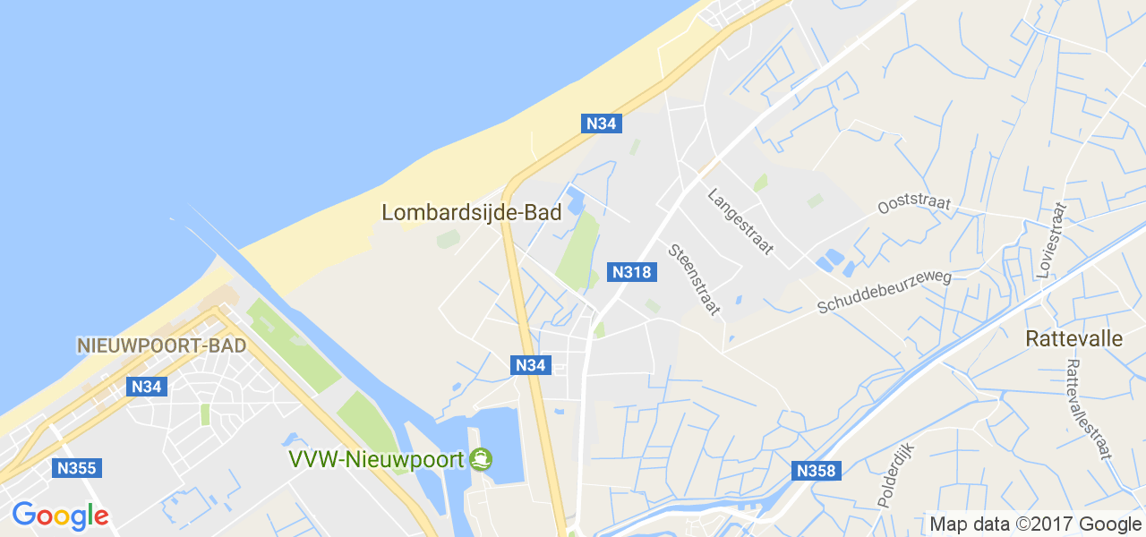 map de la ville de Lombardsijde