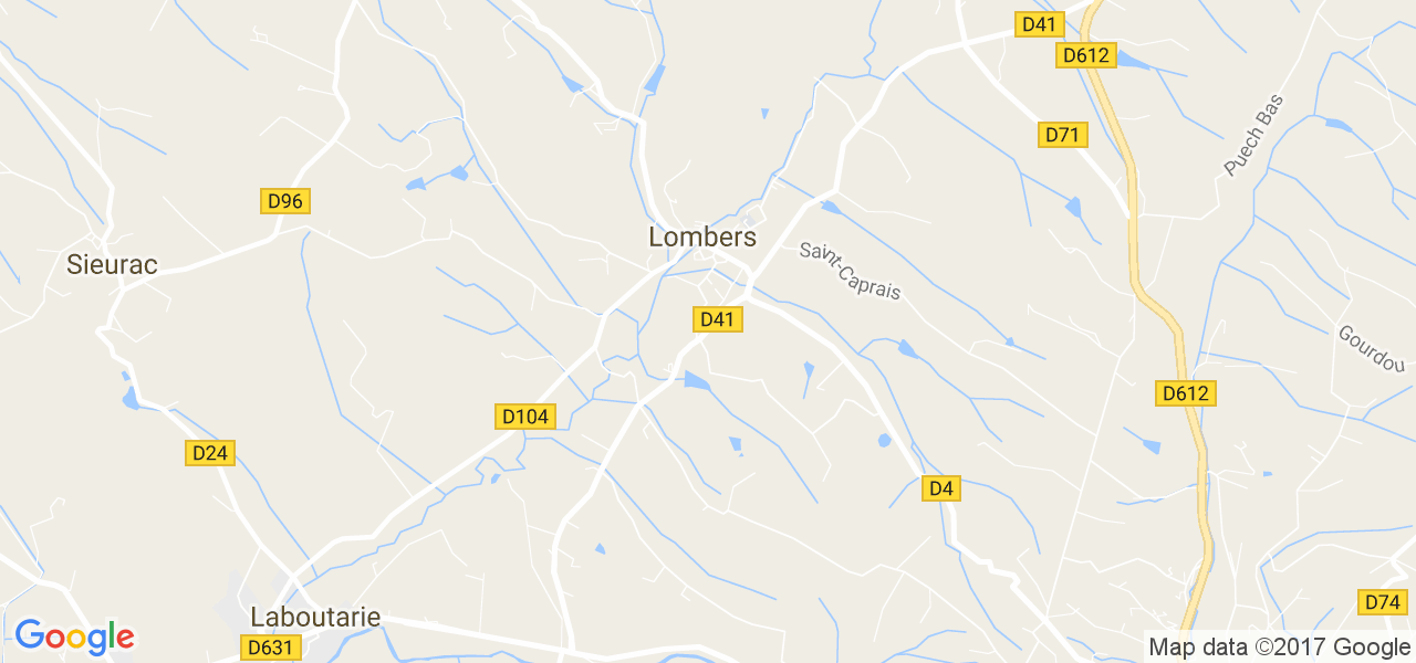 map de la ville de Lombers