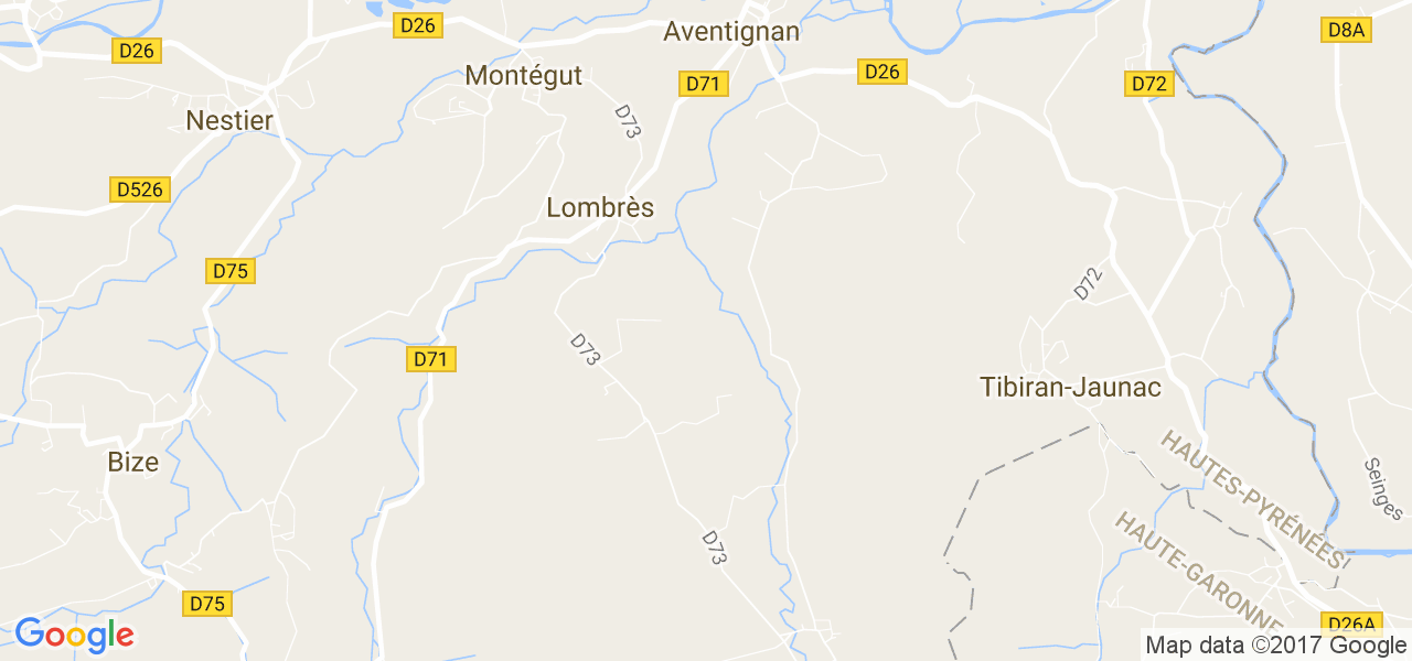 map de la ville de Lombrès