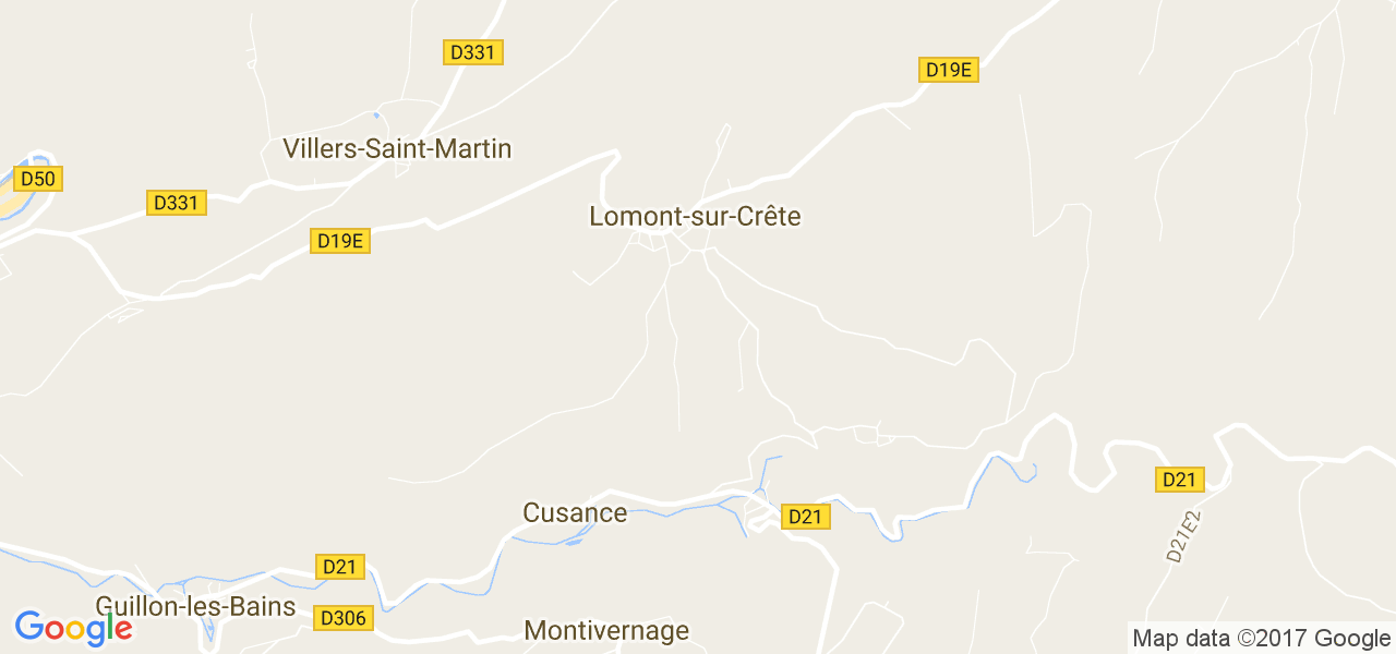 map de la ville de Lomont-sur-Crête