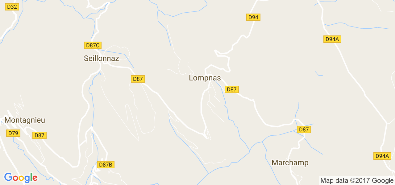 map de la ville de Lompnas