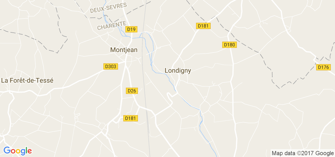 map de la ville de Londigny