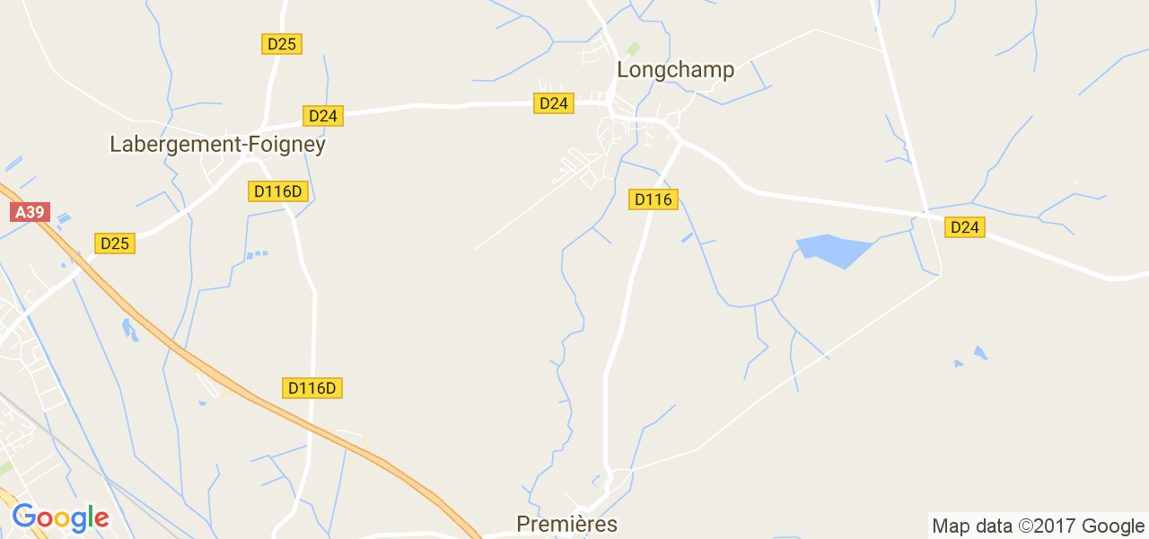 map de la ville de Longchamp