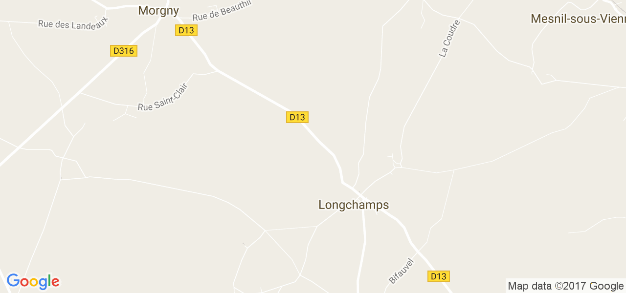 map de la ville de Longchamps