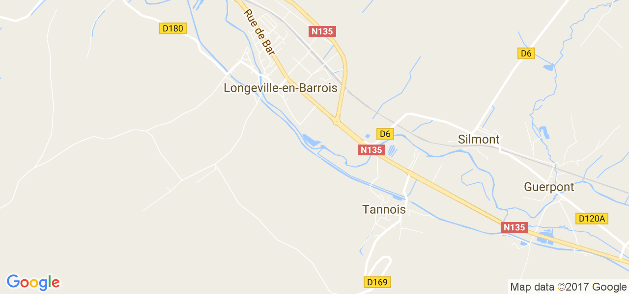 map de la ville de Longeville-en-Barrois