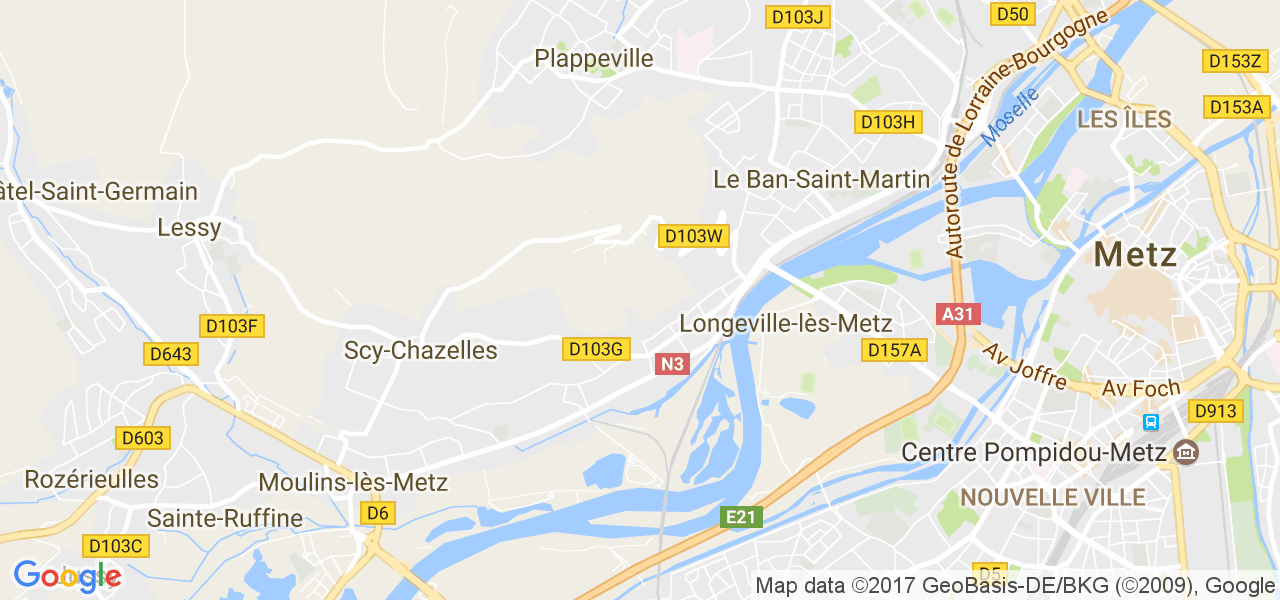 map de la ville de Longeville-lès-Metz